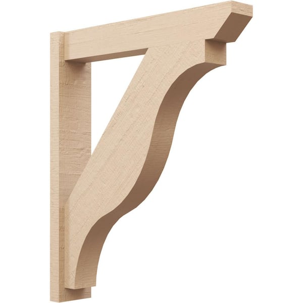 Ekena Millwork 6 in. x 38 in. x 32 in. Funston Slat Rough Cedar Woodgrain Timberthane Polyurethane Outlooker, Primed Tan