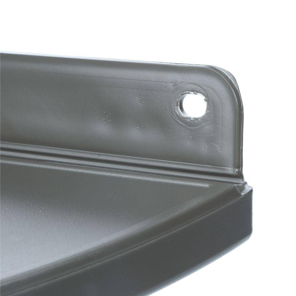 Black Steel and Plastic Corner Shelves for Sheds (2-Pack)
