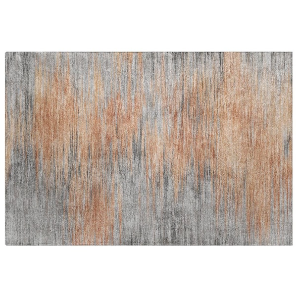 Dream Shag Premium Machine Washable Abstract ADS793 Salmon 3 ft. x 4 ft. Area Rug