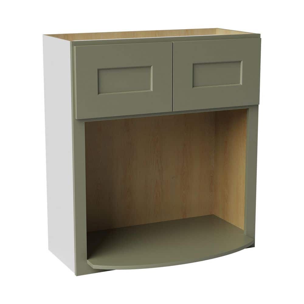 27 in. W x 17 in. D x 30 in. H Ready to Assemble Solid Wood Shaker Microwave Wall Kitchen Cabinet in Sage Green price history on PriceWatchPro