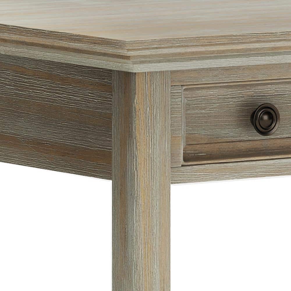 Amherst Distressed Grey Solid Wood Desk with Keyboard Tray