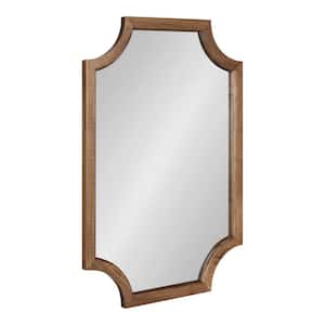 Hogan 30.00 in. H x 20.00 in. W Farmhouse Scalloped Rustic Brown Framed Accent Wall Mirror