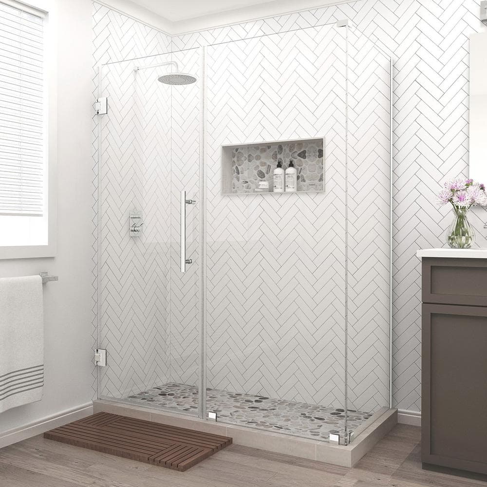 Bromley Frameless Chrome Corner Hinged Shower Enclosure