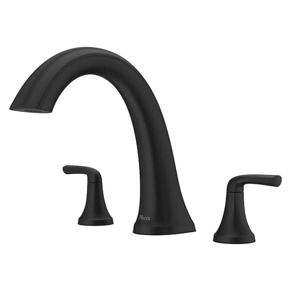 McAllen 2-Handle Tub Trim Kit in Matte Black (Valve Not Included)