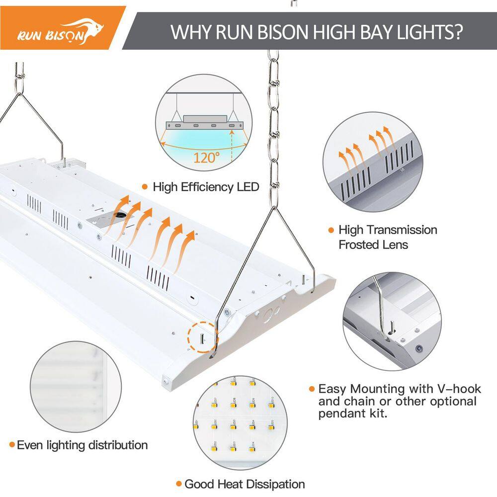 White Dimmable Linear LED High Bay Ceiling Light