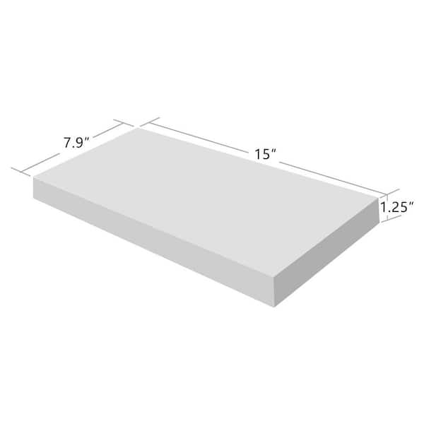 Cubilan 15 in. W x 7.75 in. D White Wood Decorative Wall Shelf Set of 2 Floating Shelves