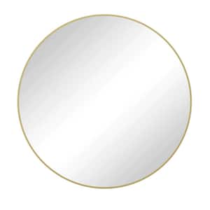 39 in. Circular Mirror Metal Framed Mirror Bathroom Vanity Mirror Dressing Mirror for Bathroom in Gold