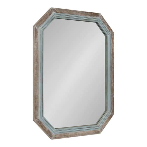Medium Novelty Blue American Colonial Mirror (36 in. H x 28 in. W)