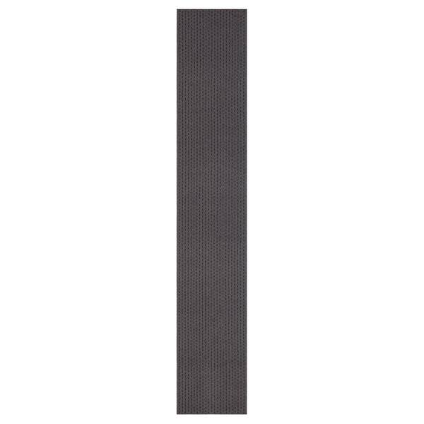 Pin Dot Dark Gray/Black 2 ft. x 12 ft. Indoor Runner Rug