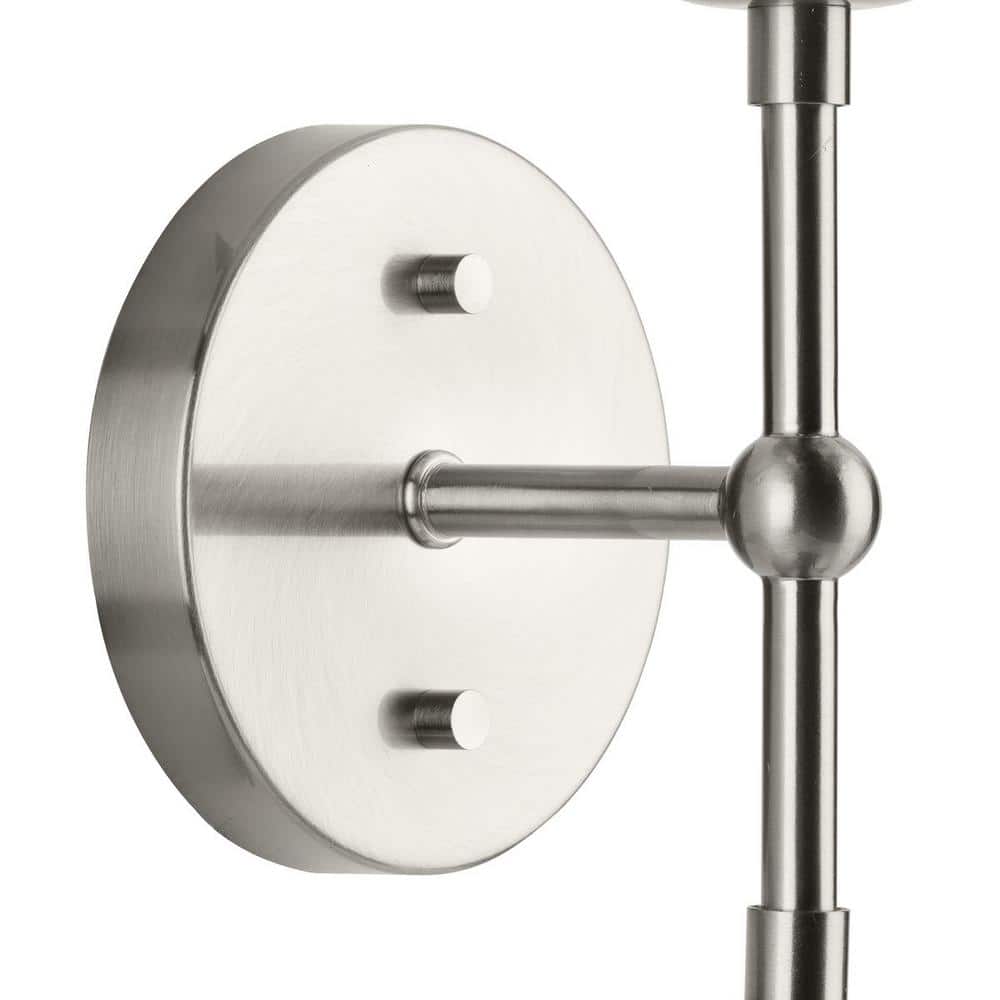 Atwell Brushed Nickel 2-Light Wall Sconce with Clear Glass Shades