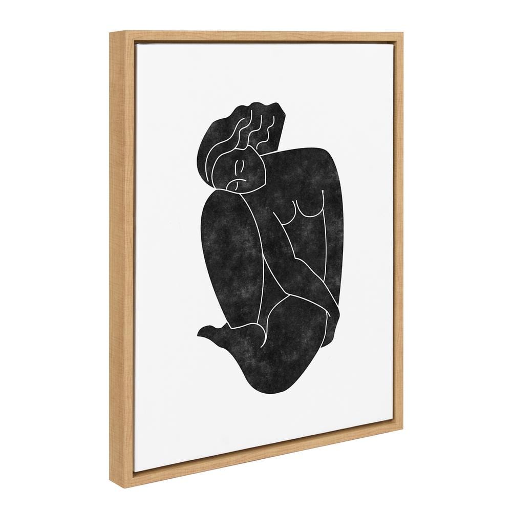 Kate and Laurel Minimal Line Body by Alexander Ginzburg, 1-Piece Framed Canvas Abstract Art Print, 18 in. x 24 in.