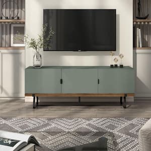 Eliot 60 in. Sage Green Tv Stand Fits Tv's Up To 65 in. With 3-Cabinets