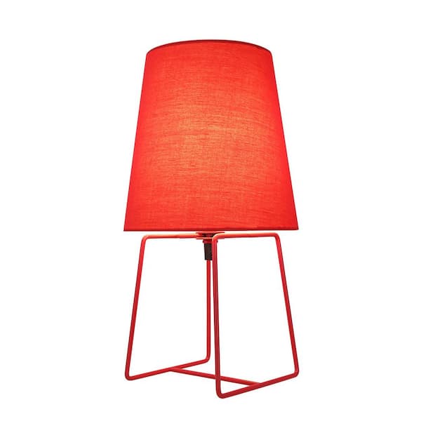 red metal lamp shade