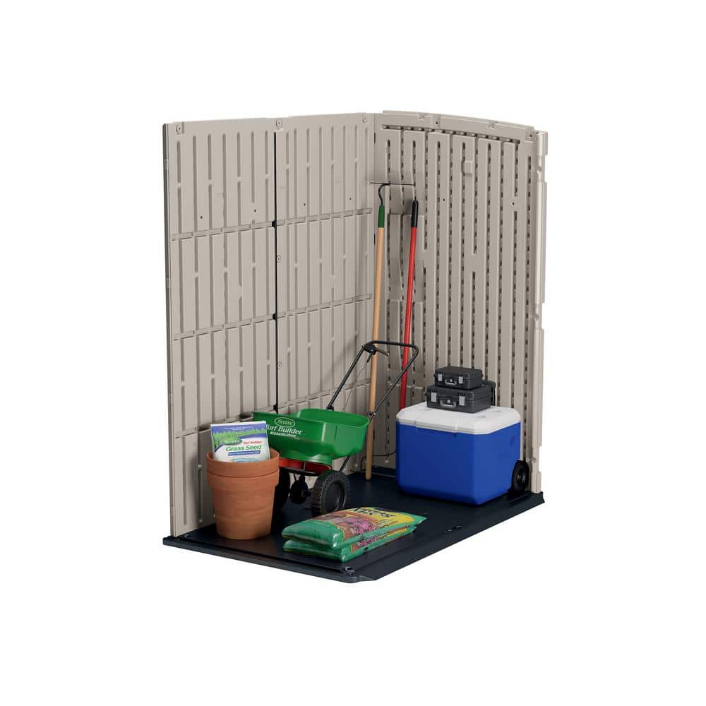 Dark Taupe and Cobblestone Resin Vertical Storage Shed Kit