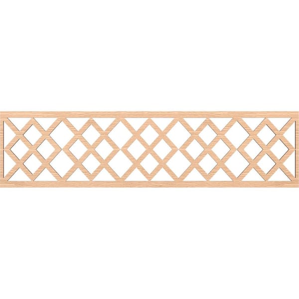 Ekena Millwork Hadley Fretwork 0.25 in. D x 47 in. W x 12 in. L Red Oak Wood Panel Moulding