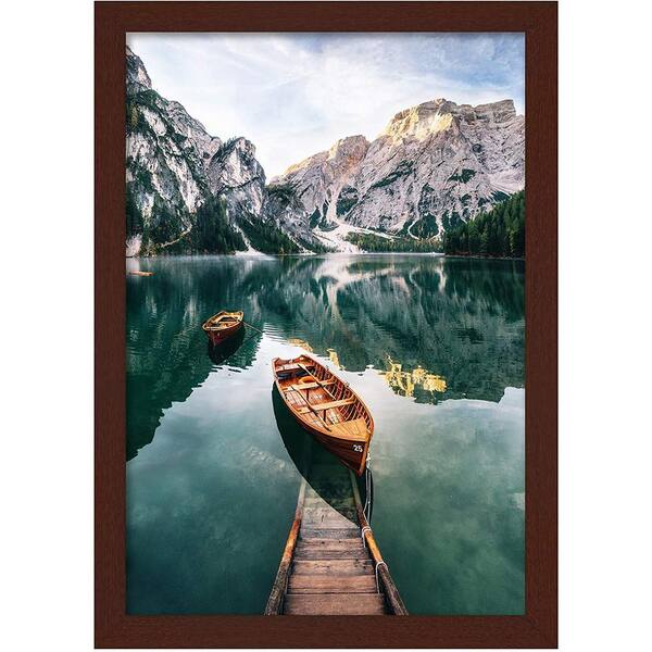 Americanflat Wall Mounted 12 in. x 18 in. Poster Frame in Mahogany Wood with Shatter Resistant Glass Horizontal and Vertical Formats