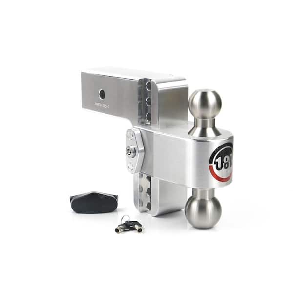 Weigh Safe 180 Hitch - 6" Adjustable Trailer Hitch for 3" Receiver w/ Stainless Steel Balls & 2 pc Keyed Alike Lock Set