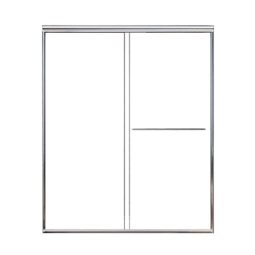 ANGELES HOME 60 in. W x 72 in. H Bypass Sliding SemiFrameless Shower
