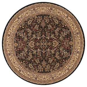 Persian Classics Sarouk Black 8 ft. Round Area Rug