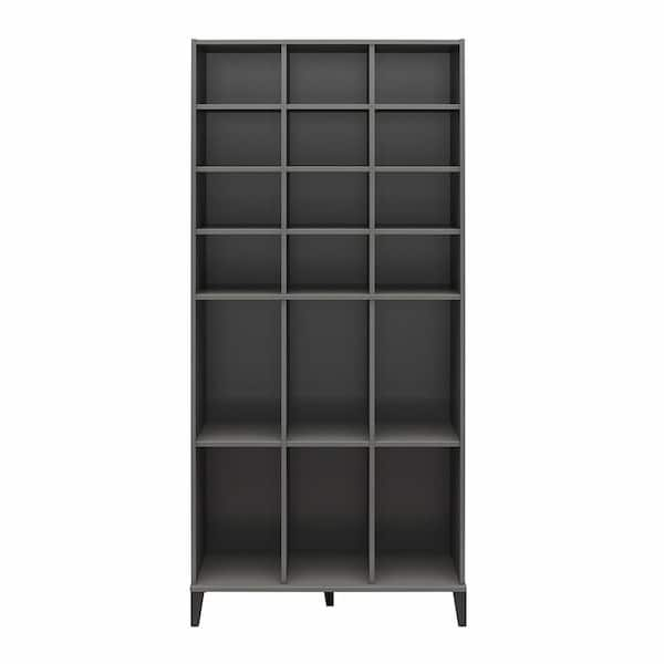 66.9 in. H x 18.5 in. W Mirrored Glossy Rectangle Tall Black Shoe Storage Cabinet Fits Up to 10 Shoes