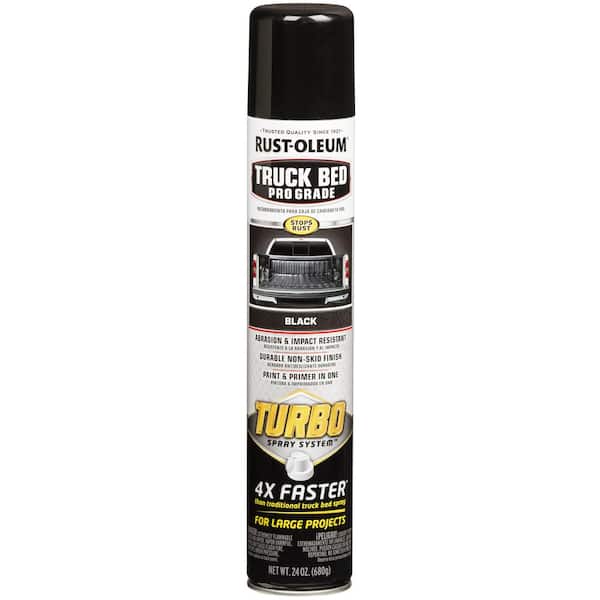 Rust-Oleum Automotive 24 oz. Turbo Spray Black Truck Bed Coating Spray Paint (6 Pack)