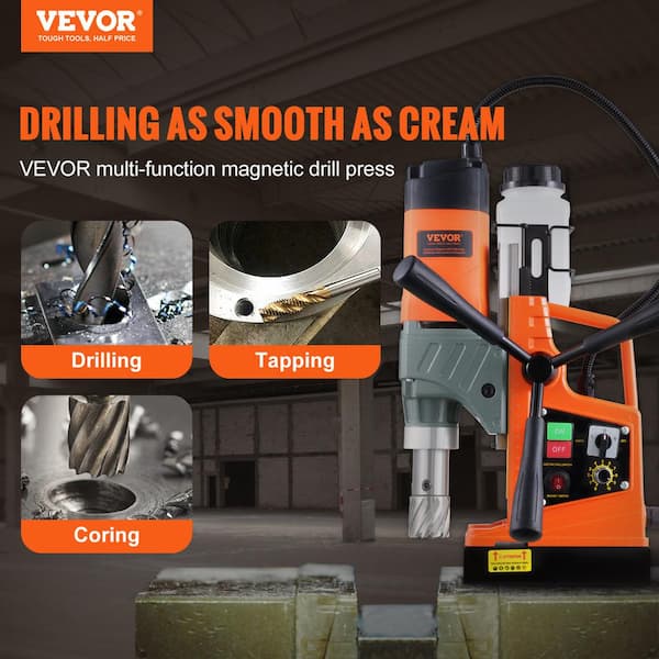 800 RPM Magnetic Drill, 1450 W 1.57 in. Boring Diameter Portable Electric Mag Drill Press with Variable Speed 12500 N