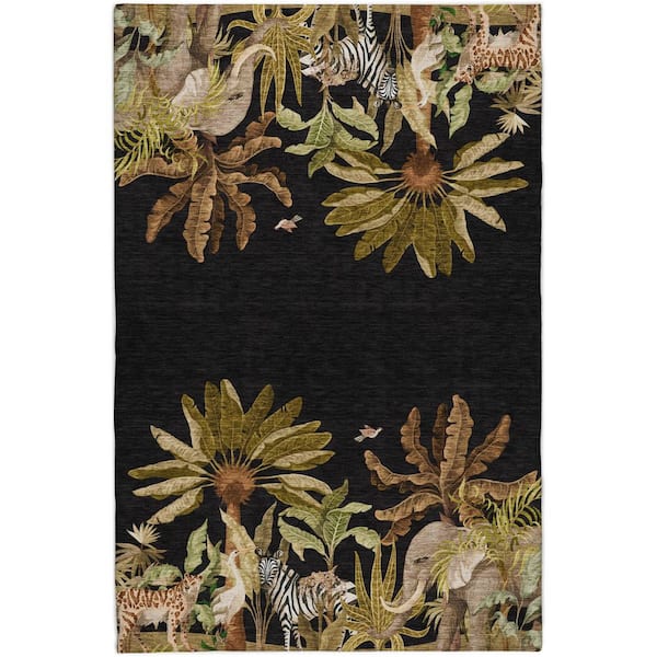 Dream Shag Premium Machine Washable Abstract ADS203 Midnight 3 ft. x 5 ft. Area Rug