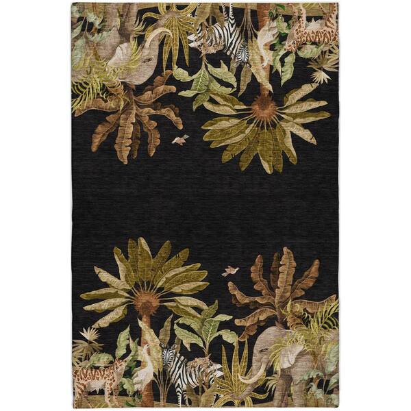 Dream Shag Premium Machine Washable Abstract ADS203 Midnight 9 ft. x 12 ft. Area Rug