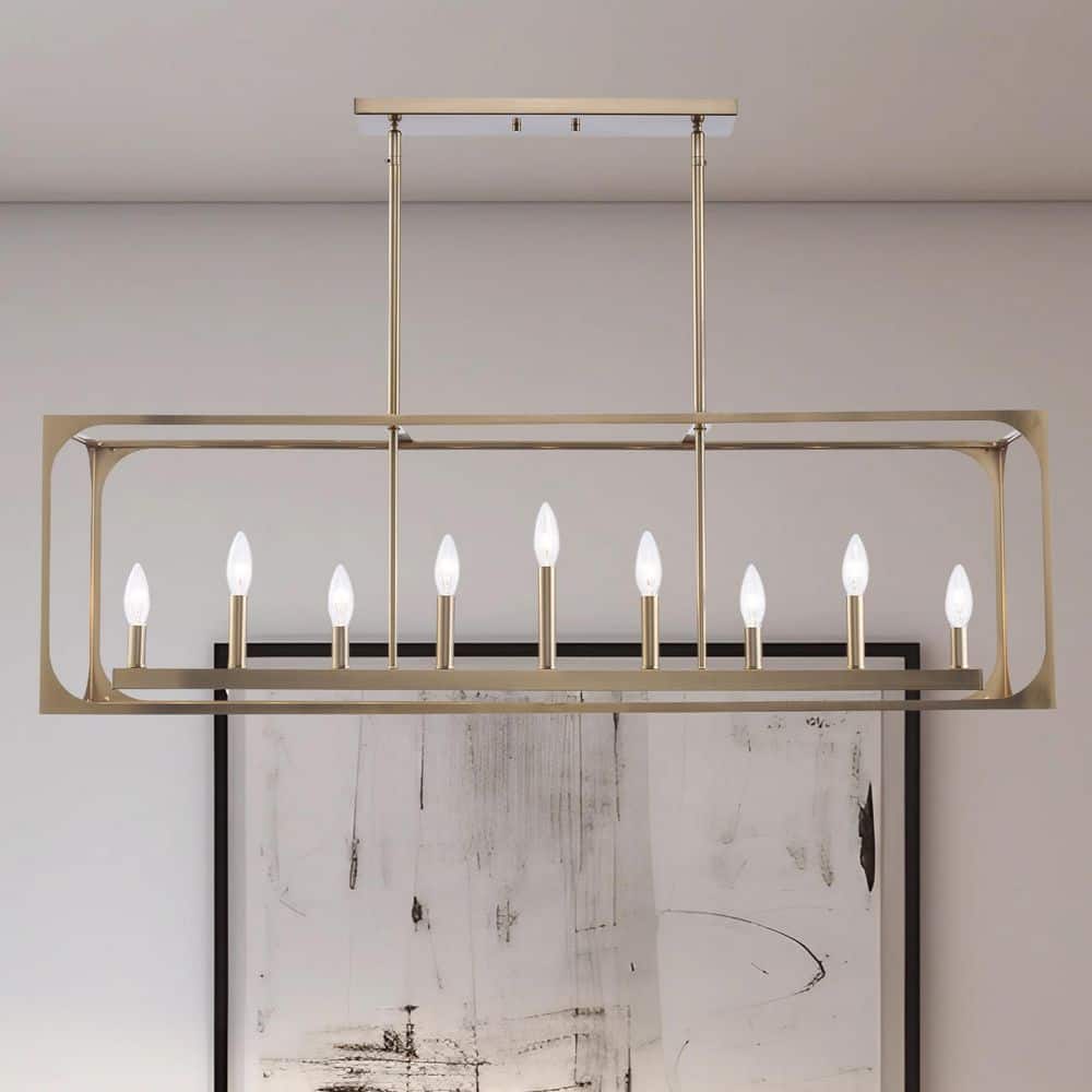Bel Air Lighting Ruby Ridge 9-Light Gold Hanging Linear Island