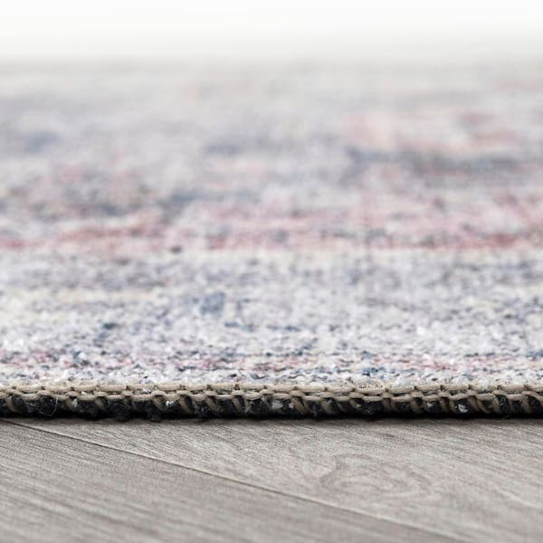 Vintage Transitional Boho Machine Washable Rust 9 ft. x 12 ft. Area Rug