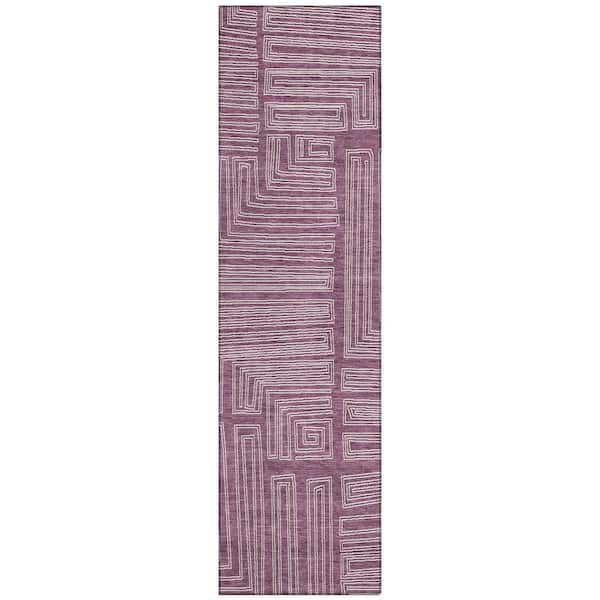 Addison Rugs Chantille Machine Washable Indoor/Outdoor Abstract ACN1045 Eggplant 2 ft. 3 in. x 7 ft. 6 in. Area Rug