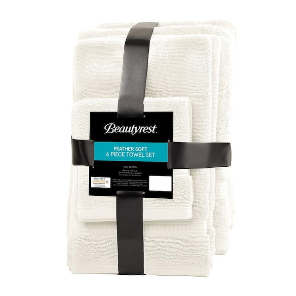 Antimicrobial Organic Cotton Ivory Bath Towels, Set of 6