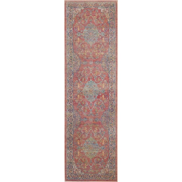 Nourison Global Vintage Multicolor 2 ft. x 6 ft. Persian Vintage Kitchen Runner Area Rug