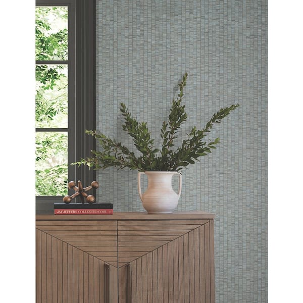 393.6 in. x 27 in. Blue Lemuria Wallpaper Roll