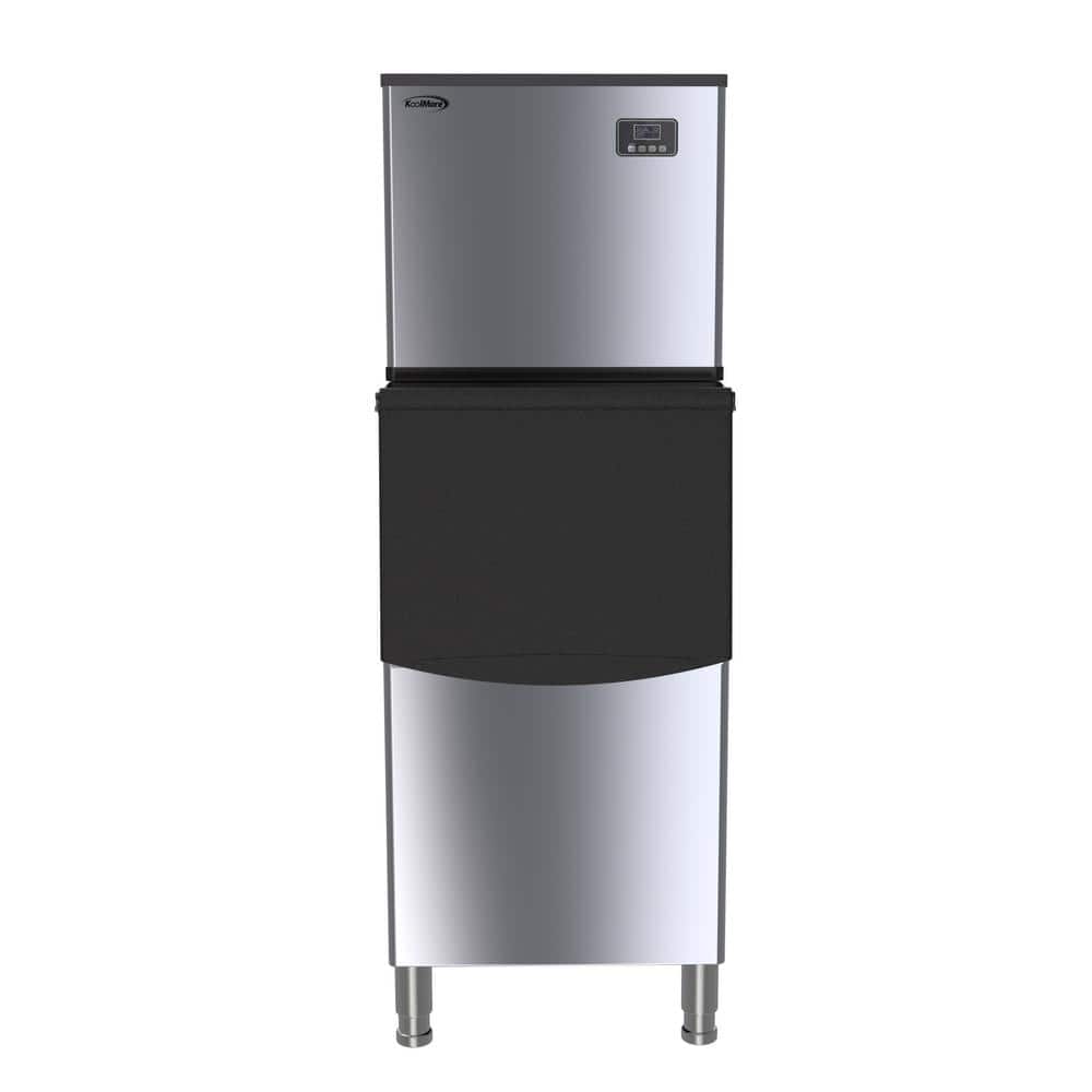 Koolmore 26 in. 315 lbs. Freestanding Air Cooled Commercial Ice-Maker with Bin in Stainless Steel, 315 lbs/24hr
