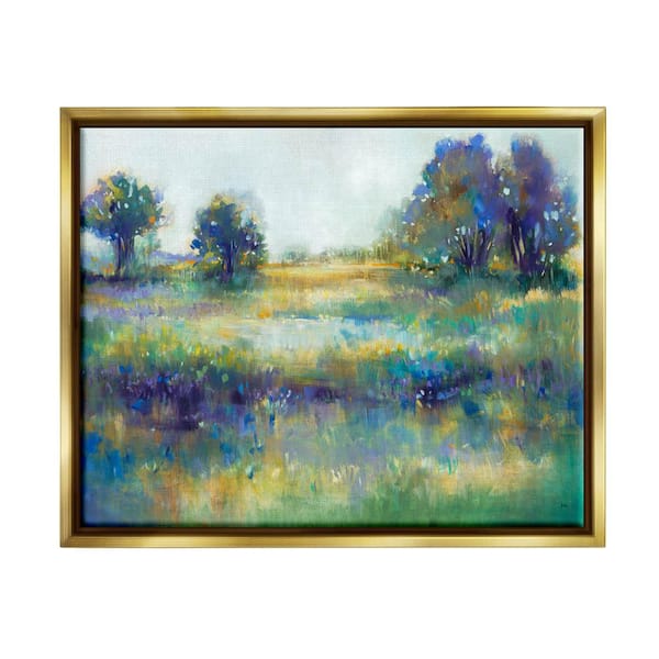The Stupell Home Decor Collection Wetland Watercolor Landscape Abstract Painting by Third and Wall Floater Frame Nature Wall Art Print 17 in. x 21 in. .