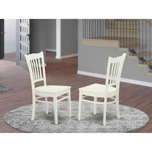 Linen White Wooden Seat Slat Back Dining Chair (Set of 2)