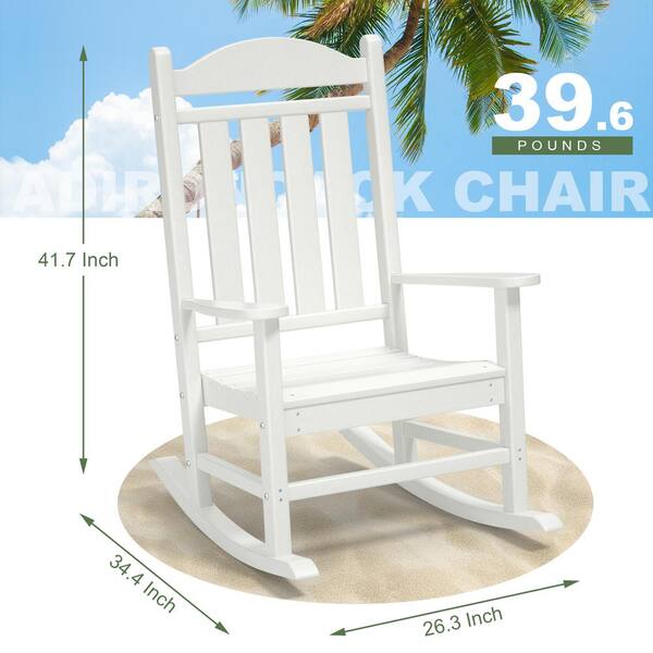 POLYDUN Outdoor Rocking Chair, Looks Like Wood, High Back Poly Lumber Patio  Rocker Chair, 365Lbs Support, All-Weather Porch Rocking Chair for Lawn,  Backyard, Indoor, Garden, White - Yahoo Shopping