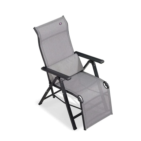 PURPLE LEAF Outdoor Patio Recliner Chair Zero Gravity Wicker Rattan Lounge Folding Chair in Black