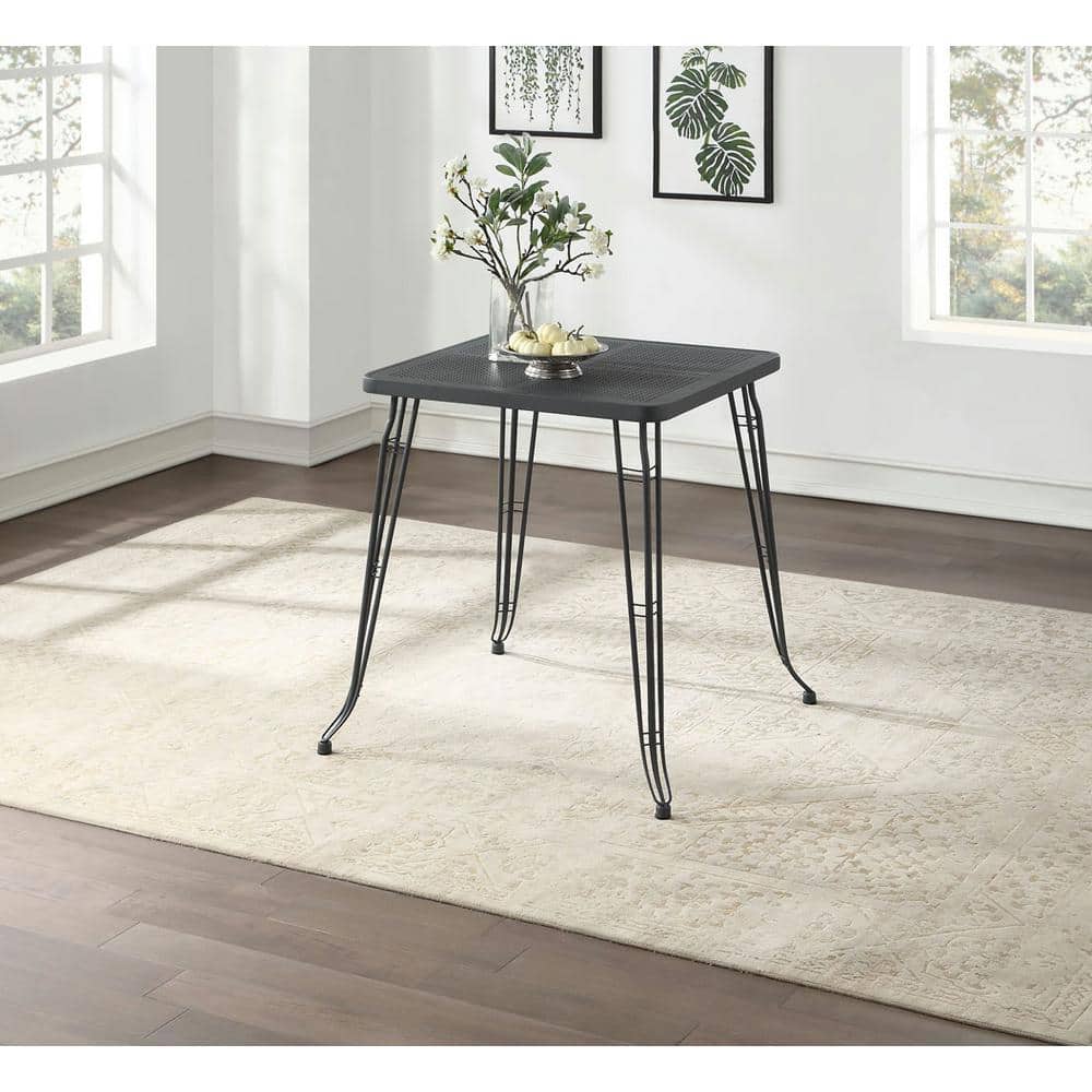 Carson Gray Steel Square Bar Height Pub Table