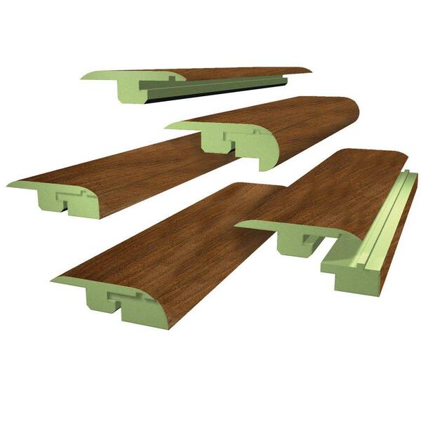 Unbranded Walnut Block 1.06 in. Thick x 1-3/4 in. Wide x 47 in. Length Laminate FasTrim 5-in-1 Molding Kit