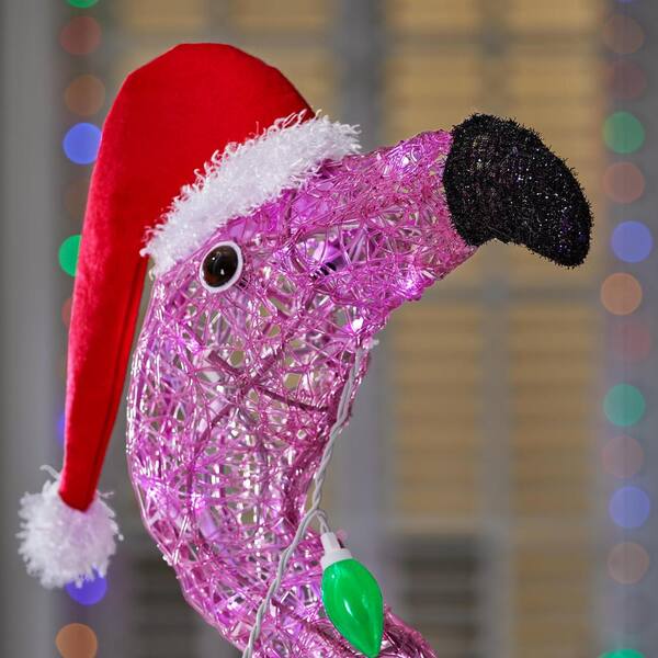 Home Accents Holiday 5 ft. LED Flamingo Holiday Yard Decoration 23RT42619113