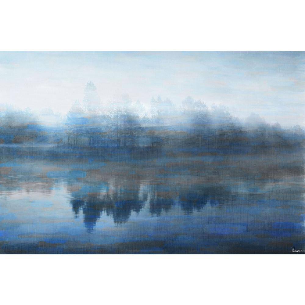 Blue and Gray Abstract Landscape Canvas Print, 24" x 36"