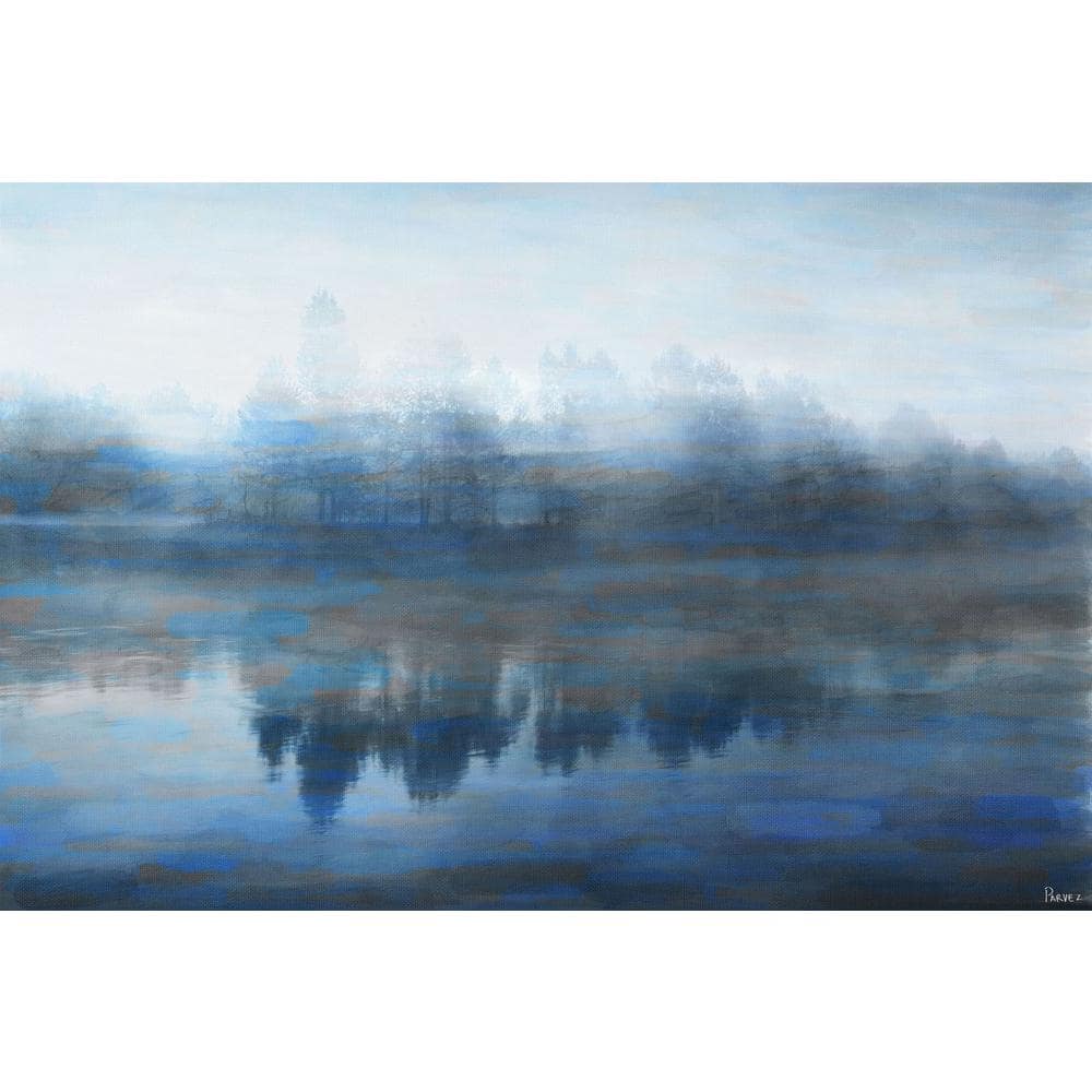 Indigo and Ivory Abstract Landscape Canvas Art 30" x 45"