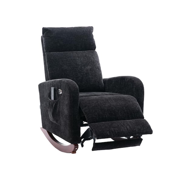 Unbranded Black Polyester Fabric Recliners Chair with 8 Massaging Modes