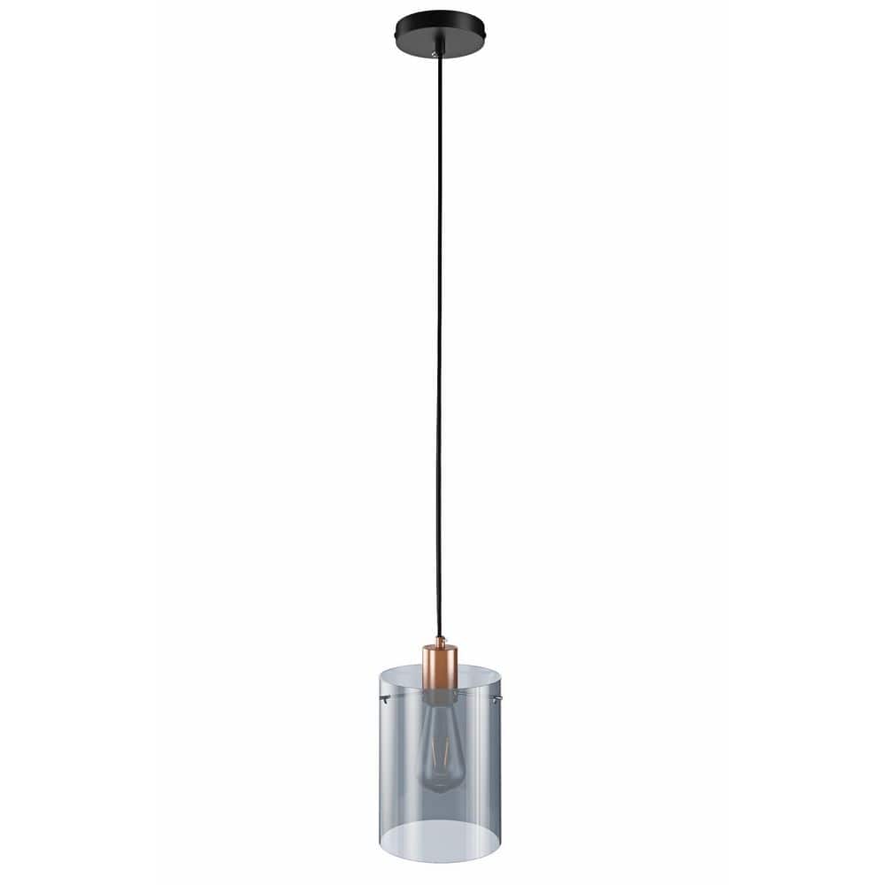 1-Light Modern Black Pendant Light Vintage Farmhouse Hanging Light Fixture 