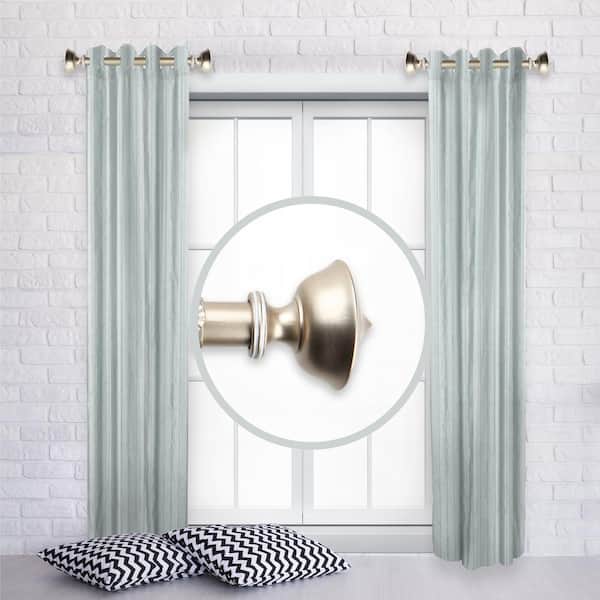 Rod Desyne Leopold 12 in. - 20 in. L Adjustable 1 in. Dia Single Side Window Curtain Rod in Light Gold (Set of 2)