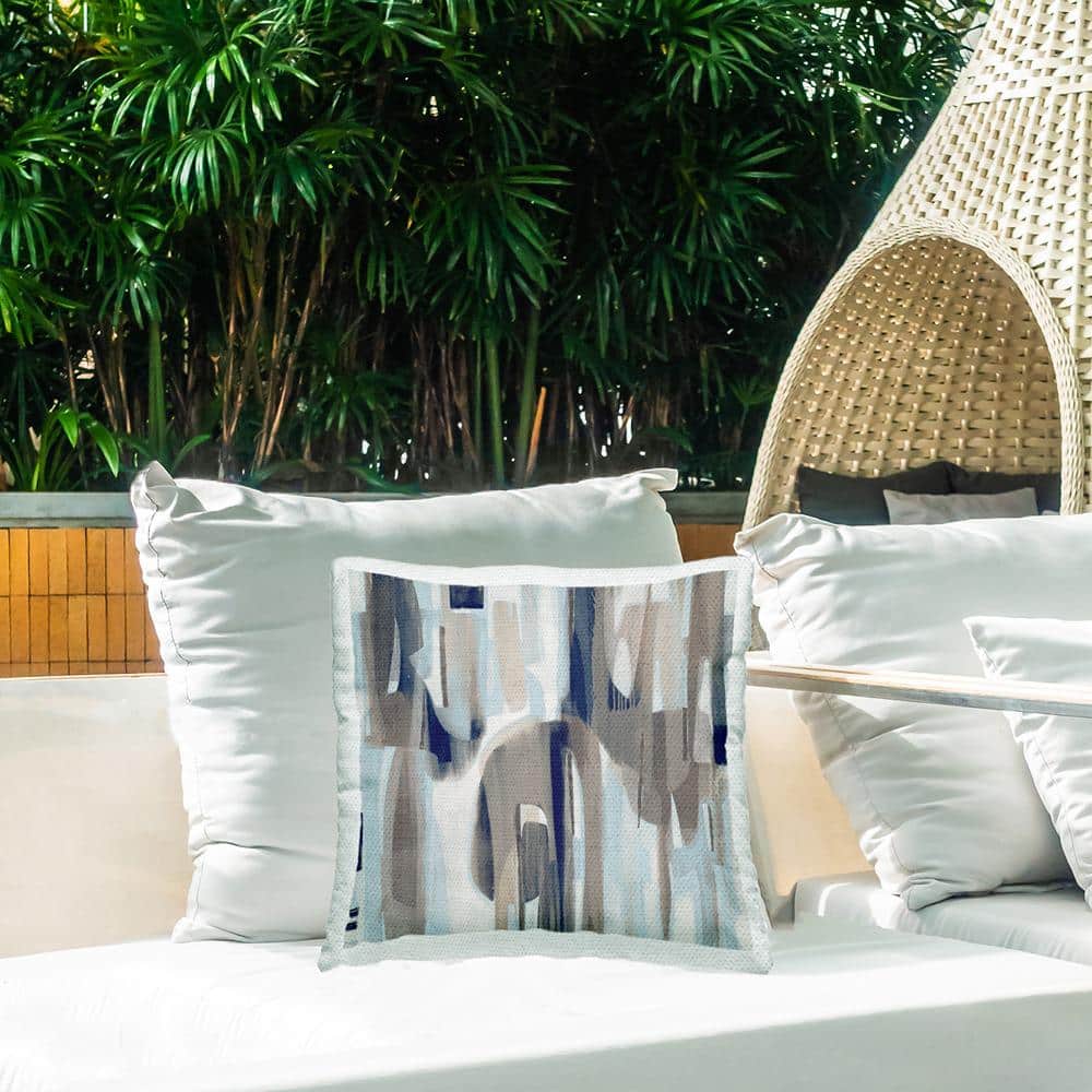 Abstract Neutral Tones Square Outdoor Throw Pillow