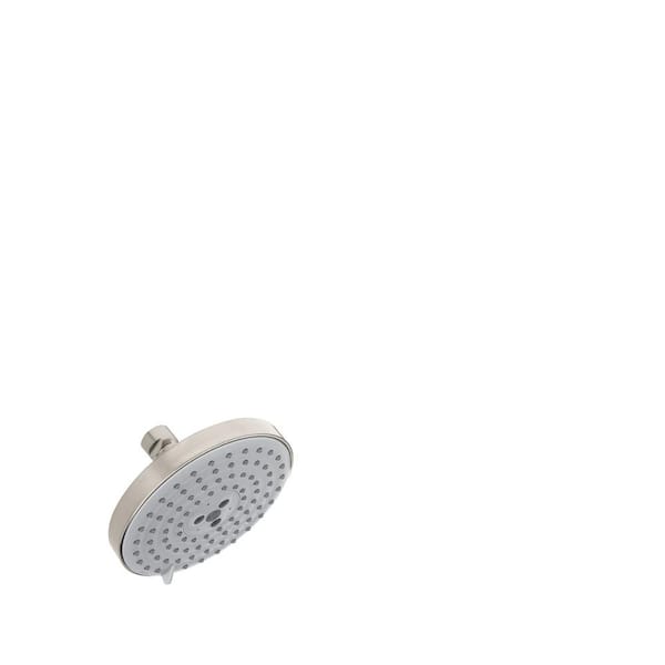 Hansgrohe Raindance S 150 Air 3-Spray Patterns with 2.5 GPM 6 in. Wall Mount Fixed Shower Head in Brushed Nickel