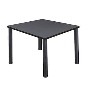 Rumel 42 in. Square Grey and Black Wood Breakroom Table (4-Capacity)